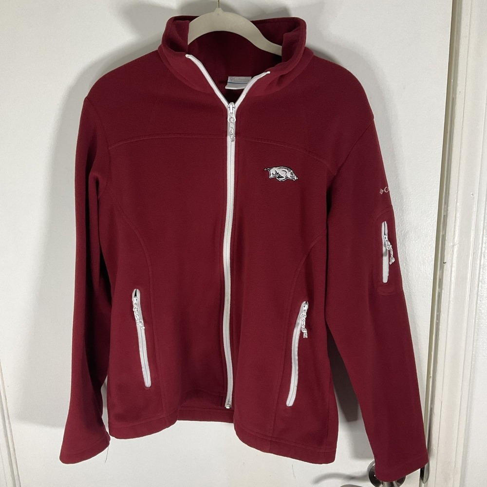 Columbia Arkansas Razorbacks Hogs Women's Medium Fleece Zip Up Jacket